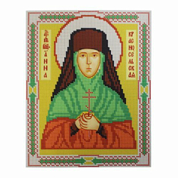 9071 Рисунок на ткани для вышивки бисером Nitex 'Св. Преподобномученица Анна (Макандина)', 17*22 см