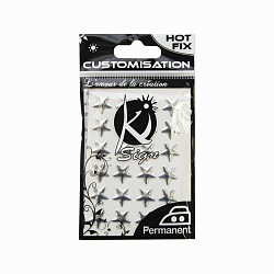 KS-C-METAL002AR Термоклеевые стразы металлик Звезды, серебро, 10х10мм, 24шт Ki Sign