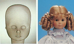 00409 Маска для лица куклы пластиковая Heidi высотой 50 см Glorex