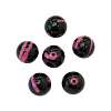 Бусины пластиковые, 'Мрамор', цветные, круглые, 16мм, 11шт/упак, Astra&Craft 2-16 розовый/черный