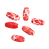 Бусины пластиковые, 'Мрамор', цветные, фигурные, 30*15мм, 8шт/упак, Astra&Craft 5-30 красный/белый
