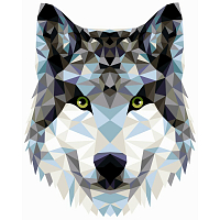 P004 Набор для рисования по номерам 'Волк' (полигональный стиль) 40*50см