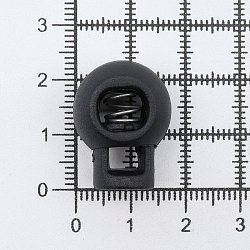 Фиксатор для шнуров 'ШАР', d=8,5мм, 22мм, пластик, черный, 10шт/упак