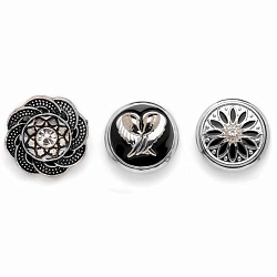 61632120 Декоративные кнопки для украшения, 19 мм, 3шт, серебряный цвет Glorex