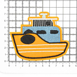 Термоаппликация 'Кораблик', оранжевый 7,2*8,5см, Hobby&Pro