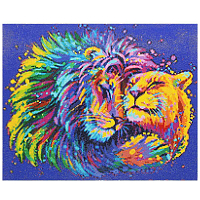Алмазная мозаика 'Радужные львы' , 50*40см, Cristyle Cr 540060