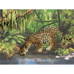 РТ-0023 Набор для вышивания Riolis 'Леопард у воды', 40*30 см