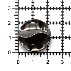 69587 Кнопка 5/22 (S-образная) 'Инь-ян со стразом' 22мм (A) цв.металл, черный никель BIG