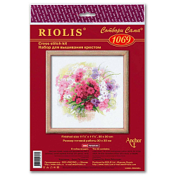 1069 Набор для вышивания Риолис 'Акварельные флоксы', 30*30 см