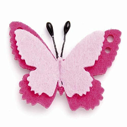 67101359 Бабочка из фетра, самоклеящаяся, 6 шт, 4 x 3 см, цвет: ярко-розовый, Glorex