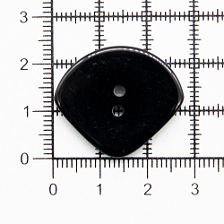 15265/2 Пуговица 44L (28мм) 2 прокола, пластик, черный глянцевый