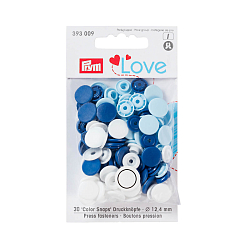 Кнопки Prym 393009 Kнопки Prym Color Snaps 12,4 мм синий/голубой/белый 30 шт, Love Prym