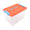 Контейнер для хранения пластмассовый с крышкой и ручками 6л, 285*190*180 мм оранжевый