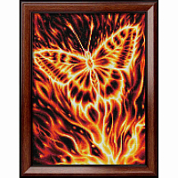 АЖ-1854 Алмазная мозаика 'Огненная бабочка' 30*40см
