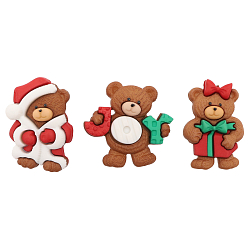 Новый год, Рождество Пуговицы-фигурки 'Рождественские мишки' пластик, 3шт/упак, Dress It Up