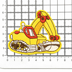 Термоаппликация 'Гусеничный экскаватор', желтый/красный 7,7*6,3см, Hobby&Pro