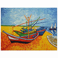 Cr 340008 Алмазная мозаика 'Лодки в Сен-Мари' В. Ван Гог, 30*40см, Cristyle