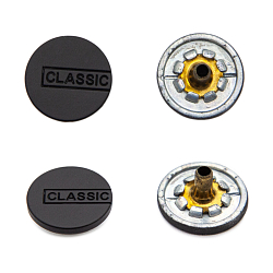 BIG 95221 Кнопка 5/15 (S-образная) 'CLASSIC' 15мм (A) цв.металл, черный матовый