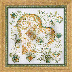 1353 Набор для вышивания Riolis 'Золотое сердце', 10*10 см