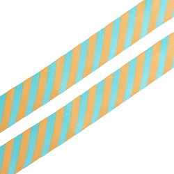 Лента атласная 'Диагональ', 15мм*3м (желто-голубой)
