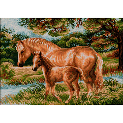 1258 Набор для вышивания Риолис 'Лошадь с жеребёнком', 40*30 см