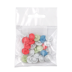 Пуговицы пластиковые 'Цветное ассорти', диаметр 11,5 мм, 4 цвета, набор 24 шт