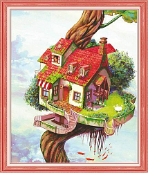 51248 Картина со стразами 5D 'Дом на дереве', 55x63см