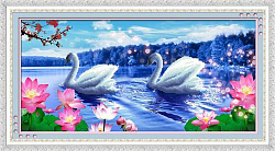 51372 Картина со стразами 5D 'Лебеди', 89*50см