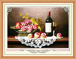 51521 Картина со стразами 5D 'Натюрморт с виноградом', 92*66см