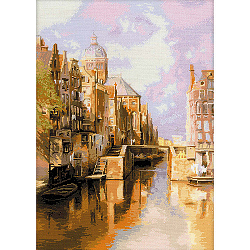 1190 Набор для вышивания Riolis 'Амстердам. Канал Аудезейтс Форбургвал', по мотивам картины И. Клинкенберга, 40*60 см