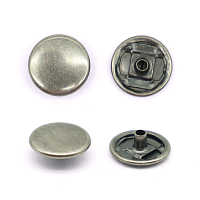 1351 Кнопка 5/12,5 (S-образная) 12,5мм (A) металл, темное серебро