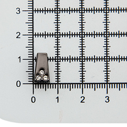 AB3482 Концевик для шнура 'Колокол' со стразами 4-х гран., d=2,5/4мм, 11*6,5мм, металл