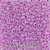 (37128) Бисер полупрозрачный жемчужный с цв.центром 10/0, круг.отв., 50г, Preciosa