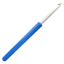46207 Крючок вязальный с пластиковой ручкой 5,00мм*14см, алюм. PONY