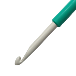 46209 Крючок вязальный с пластиковой ручкой 6,00мм*14см, алюм. PONY