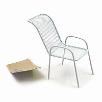 KB3249B Металлический мини стул, белый 4,5*4,5*3,5*8см Astra&Craft