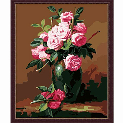 G265 Набор для раскрашивания по номерам 'Букет розовых роз', 40х50см