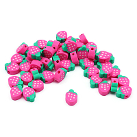 Бусины из полимерной глины 'Клубничка', ярко-розовая, 50 (+/- 3)шт/упак, Astra&Craft