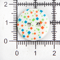 Пуговицы 'Разноцветные квадраты' 28L (18мм) 2 прокола, пластик, 12шт/упак, Magic Buttons