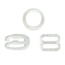 991897 Кольца, крючки, регуляторы для бюстгальтера 10мм пластик, прозрачный, 10шт/упак, Prym