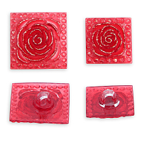 Пуговицы декоративные 'Розочки', квадратные, 2 размера 16 мм и 20 мм, 10 шт