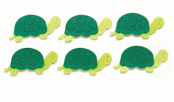 67101320 Фигурки из фетра 'Черепахи', 6шт, 7см, цвет: зеленый, Glorex