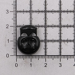 MFR12 Фиксатор для шнура 20,5*15,6мм, 2 отверстия d-3,5мм, металл, G.Black (черный глянец)