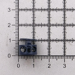 MFR08 Фиксатор для шнура 10,5*11,8мм, 2 отверстия d-3,7мм, металл, M.Blue (матовый синий)