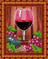 КБЛ-4021 Канва с рисунком для бисера 'Бокал вина', А4