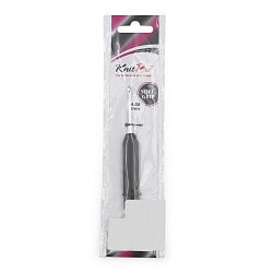 30815 Крючок для вязания с эргономичной ручкой BasixAluminum 4мм, алюминий, серебро/черный, KnitPro
