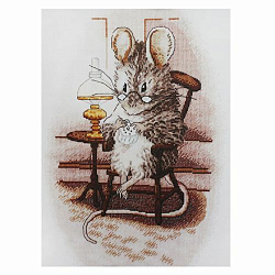 1224 Набор для вышивания Alisena 'Мышка вышивальщица', 20*34 см