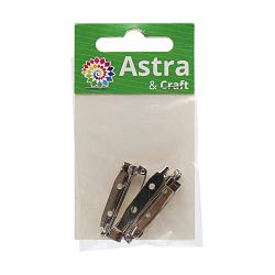 4AR2013 Булавка основа для броши, 3 см, 5 шт/упак, Astra&Craft