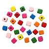 4AR397 Бусины деревянные, цветной микс, куб, 10мм, 18гр, 35шт/упак, Astra&Craft Яркий микс