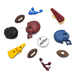 Спорт Пуговицы-фигурки 'Американский футбол' пластик, 11шт/упак, Buttons Galore & More
